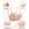 imageStelle Nursing Bras Maternity Bra for Breastfeeding Pregnancy Wireless Bralette with Pads Extenders ampamp Clips3 Pack Almond