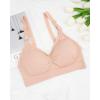 imageStelle Nursing Bras Maternity Bra for Breastfeeding Pregnancy Wireless Bralette with Pads Extenders ampamp Clips3 Pack Almond
