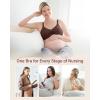 imageStelle Nursing Bras Maternity Bra for Breastfeeding Pregnancy Wireless Bralette with Pads Extenders ampamp ClipsBlackalmondcocoa