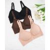 imageStelle Nursing Bras Maternity Bra for Breastfeeding Pregnancy Wireless Bralette with Pads Extenders ampamp ClipsBlackalmondcocoa