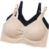 imageStelle Nursing Bras Maternity Bra for Breastfeeding Pregnancy Wireless Bralette with Pads Extenders ampamp ClipsBlackbeige