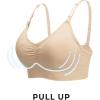 imageStelle Nursing Bras Maternity Bra for Breastfeeding Pregnancy Wireless Bralette with Pads Extenders ampamp ClipsBlackbeige