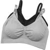 imageStelle Nursing Bras Maternity Bra for Breastfeeding Pregnancy Wireless Bralette with Pads Extenders ampamp ClipsBlackgray