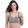 imageStelle Nursing Bras Maternity Bra for Breastfeeding Pregnancy Wireless Bralette with Pads Extenders ampamp ClipsBlackgray