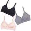imageStelle Nursing Bras Maternity Bra for Breastfeeding Pregnancy Wireless Bralette with Pads Extenders ampamp ClipsBlackgrayrose Pink