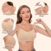 imageStelle Womens Clear Strap Nude Dance Bra Wireless Invisible Low Back Unpadded Bra with Convertible StrapsNude