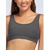 imageStelle Womens Strappy Sports Bra Full Coverage Criss Cross Back Yoga Bra Padded Workout Sports Bras