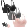 3 Pack Black+gray+pink