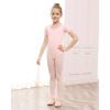 imageStelle Leotards for Girls Ballet Scoop Neck Short Sleeve Leotard Gymnastics Dance UnitardsBallet Pink