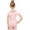 imageStelle Leotards for Girls Ballet Scoop Neck Short Sleeve Leotard Gymnastics Dance UnitardsBallet Pink