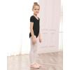 imageStelle Leotards for Girls Ballet Scoop Neck Short Sleeve Leotard Gymnastics Dance UnitardsBlack