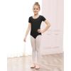 imageStelle Leotards for Girls Ballet Scoop Neck Short Sleeve Leotard Gymnastics Dance UnitardsBlack