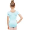 imageStelle Leotards for Girls Ballet Scoop Neck Short Sleeve Leotard Gymnastics Dance UnitardsBlue