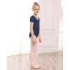 imageStelle Leotards for Girls Ballet Scoop Neck Short Sleeve Leotard Gymnastics Dance UnitardsNavy