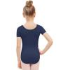 imageStelle Leotards for Girls Ballet Scoop Neck Short Sleeve Leotard Gymnastics Dance UnitardsNavy