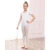 imageStelle Leotards for Girls Ballet Scoop Neck Short Sleeve Leotard Gymnastics Dance UnitardsWhite