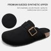 imageStelle Clogs for Women Mens Suede Soft Cork Footbed Sandals Arch Support Slip on Potato Shoes NonSlip ComfortBlack