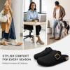 imageStelle Clogs for Women Mens Suede Soft Cork Footbed Sandals Arch Support Slip on Potato Shoes NonSlip ComfortBlack