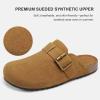 imageStelle Clogs for Women Mens Suede Soft Cork Footbed Sandals Arch Support Slip on Potato Shoes NonSlip ComfortCaramel