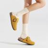 imageStelle Clogs for Women Mens Suede Soft Cork Footbed Sandals Arch Support Slip on Potato Shoes NonSlip ComfortMustard
