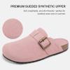 imageStelle Clogs for Women Mens Suede Soft Cork Footbed Sandals Arch Support Slip on Potato Shoes NonSlip ComfortRose Clay
