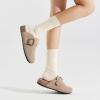 imageStelle Clogs for Women Mens Suede Soft Cork Footbed Sandals Arch Support Slip on Potato Shoes NonSlip ComfortTaupe