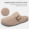 imageStelle Clogs for Women Mens Suede Soft Cork Footbed Sandals Arch Support Slip on Potato Shoes NonSlip ComfortTaupe