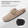 imageStelle Clogs for Women Mens Suede Soft Cork Footbed Sandals Arch Support Slip on Potato Shoes NonSlip ComfortTaupe