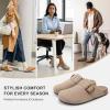 imageStelle Clogs for Women Mens Suede Soft Cork Footbed Sandals Arch Support Slip on Potato Shoes NonSlip ComfortTaupe