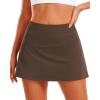 imageStelle Women Tennis Skirt Golf Skorts Athletic High Waisted with Pockets Inner Shorts Sport Workout Pleated PickleballEspresso
