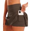 imageStelle Women Tennis Skirt Golf Skorts Athletic High Waisted with Pockets Inner Shorts Sport Workout Pleated PickleballEspresso
