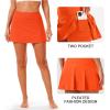 imageStelle Women Tennis Skirt Golf Skorts Athletic High Waisted with Pockets Inner Shorts Sport Workout Pleated PickleballOrange