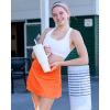 imageStelle Women Tennis Skirt Golf Skorts Athletic High Waisted with Pockets Inner Shorts Sport Workout Pleated PickleballOrange