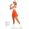 imageStelle Women Tennis Skirt Golf Skorts Athletic High Waisted with Pockets Inner Shorts Sport Workout Pleated PickleballOrange