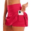 imageStelle Women Tennis Skirt Golf Skorts Athletic High Waisted with Pockets Inner Shorts Sport Workout Pleated PickleballRaspberry