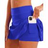imageStelle Women Tennis Skirt Golf Skorts Athletic High Waisted with Pockets Inner Shorts Sport Workout Pleated PickleballRoyal Blue
