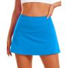 imageStelle Women Tennis Skirt Golf Skorts Athletic High Waisted with Pockets Inner Shorts Sport Workout Pleated PickleballSmurf Blue