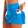 imageStelle Women Tennis Skirt Golf Skorts Athletic High Waisted with Pockets Inner Shorts Sport Workout Pleated PickleballSmurf Blue