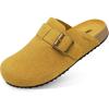 imageStelle Clogs for Women Mens Suede Soft Cork Footbed Sandals Arch Support Slip on Potato Shoes NonSlip ComfortMustard