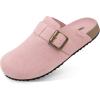 imageStelle Clogs for Women Mens Suede Soft Cork Footbed Sandals Arch Support Slip on Potato Shoes NonSlip ComfortRose Clay
