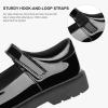 imageStelle School Shoes for Girls Mary Jane Uniform Dress Shoes Detachable Bow Chunky Ballerina Wedding LittleBig KidsPublack Pat