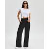 imageStelle Womens Wide Leg Yoga Pants Soft High Waisted Sweatpants Stretch Lounge Bottom with Pockets 28quot InseamAblack