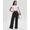 imageStelle Womens Wide Leg Yoga Pants Soft High Waisted Sweatpants Stretch Lounge Bottom with Pockets 28quot InseamAblack