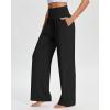 imageStelle Womens Wide Leg Yoga Pants Soft High Waisted Sweatpants Stretch Lounge Bottom with Pockets 28quot InseamAblack
