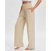 imageStelle Womens Wide Leg Yoga Pants Soft High Waisted Sweatpants Stretch Lounge Bottom with Pockets 28quot InseamBeige