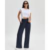 imageStelle Womens Wide Leg Yoga Pants Soft High Waisted Sweatpants Stretch Lounge Bottom with Pockets 28quot InseamBnavy