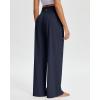 imageStelle Womens Wide Leg Yoga Pants Soft High Waisted Sweatpants Stretch Lounge Bottom with Pockets 28quot InseamBnavy