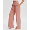 imageStelle Womens Wide Leg Yoga Pants Soft High Waisted Sweatpants Stretch Lounge Bottom with Pockets 28quot InseamDusty Pink