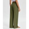 imageStelle Womens Wide Leg Yoga Pants Soft High Waisted Sweatpants Stretch Lounge Bottom with Pockets 28quot InseamOlive Green