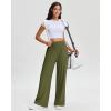 imageStelle Womens Wide Leg Yoga Pants Soft High Waisted Sweatpants Stretch Lounge Bottom with Pockets 28quot InseamOlive Green